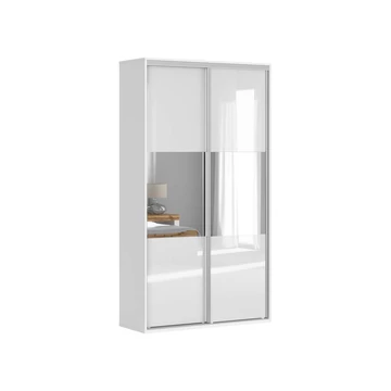 Flex gardróbszekrény 120 cm. fehér- tükör - magasfényű fehér 