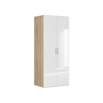 Szekrény 2 ajtós Flex 10 cm. sonoma tölgy - magasfényű fehér