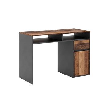 B-012 íróasztal / régi fa-sötétszürke