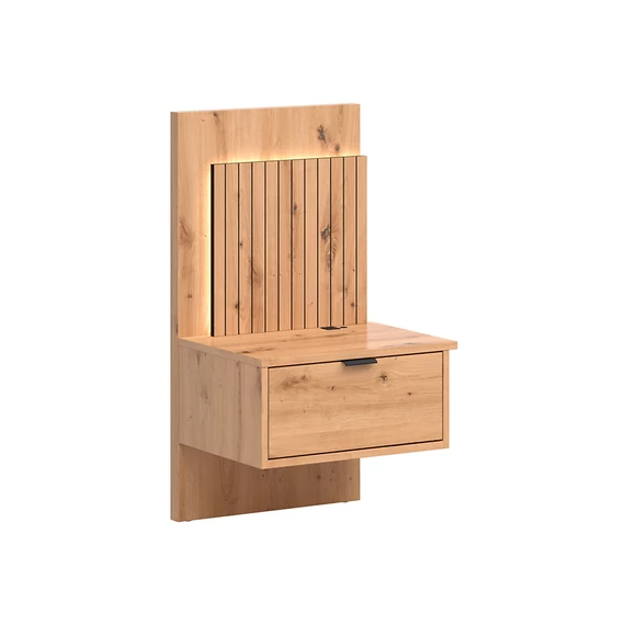 Lamea bal oldali éjjeliszekrény 52 cm – artisan tölgy, LED világítás, USB csatlakozó
